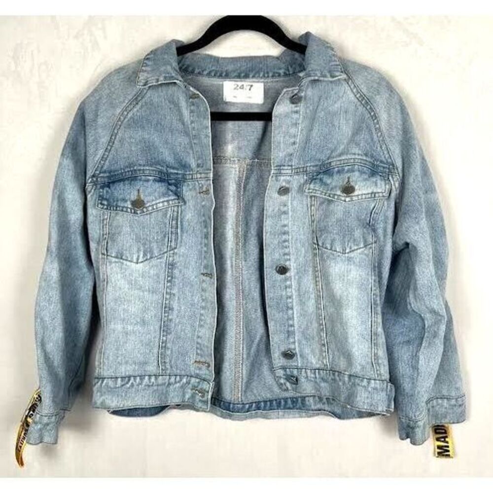 VMade 24/7 Women's Denim Streetwear Jacket SZ S Trucker M1 Denim Zipper Sleeves - Picture 3 of 10